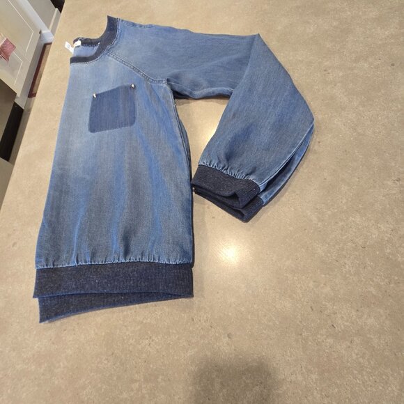 LIFE IN PROGRESS Women's Denim Chambray Long Sleeves Top - Blue - Size M… - Picture 5 of 12